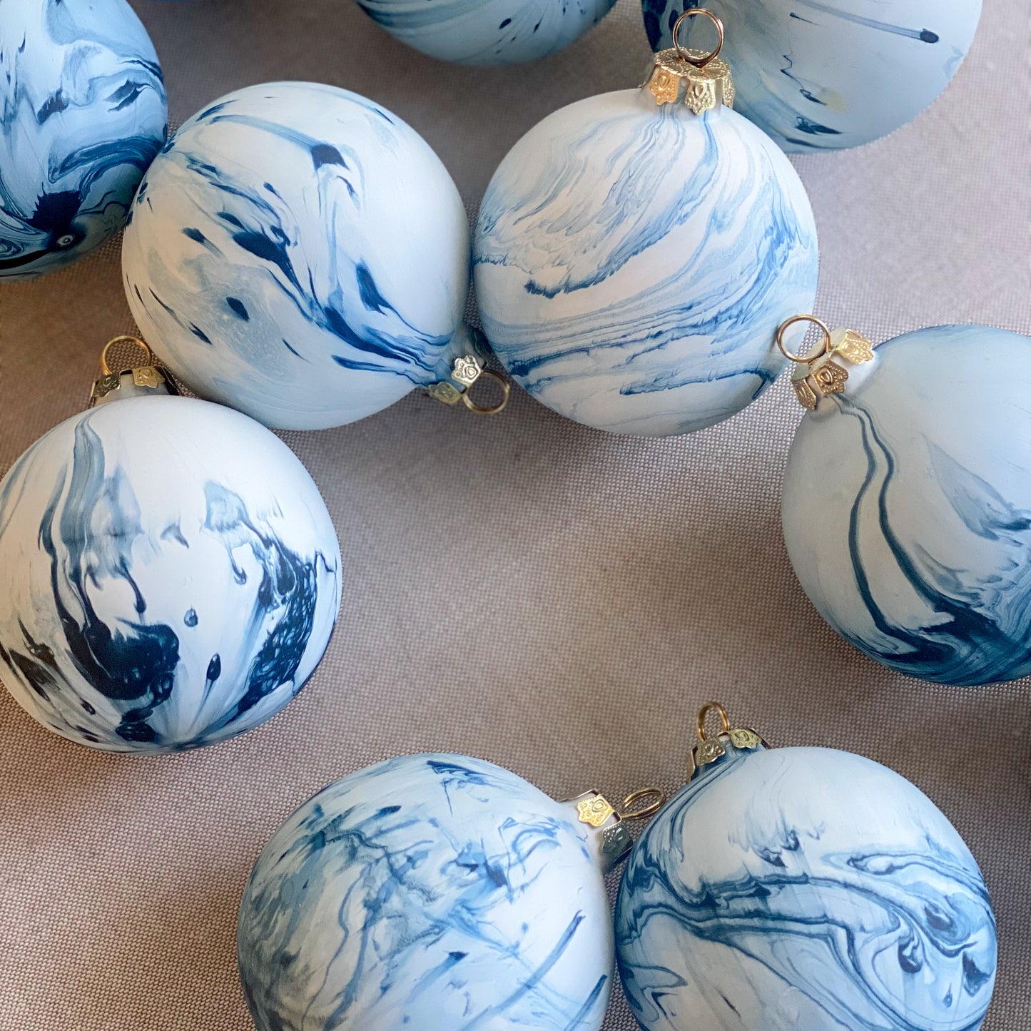 Hand Marbled Ceramic Christmas Ornament