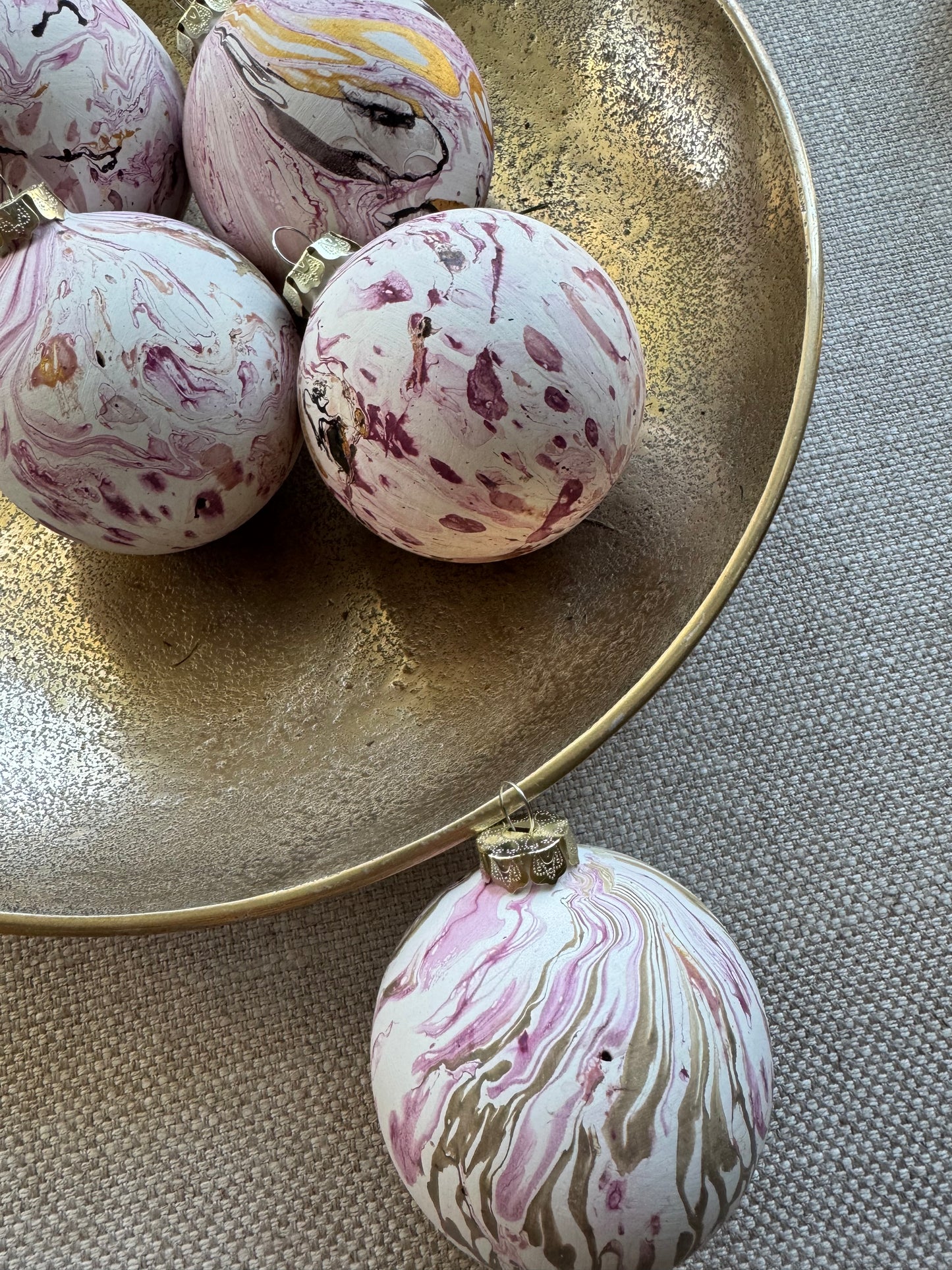 Hand Marbled Ceramic Christmas Ornament