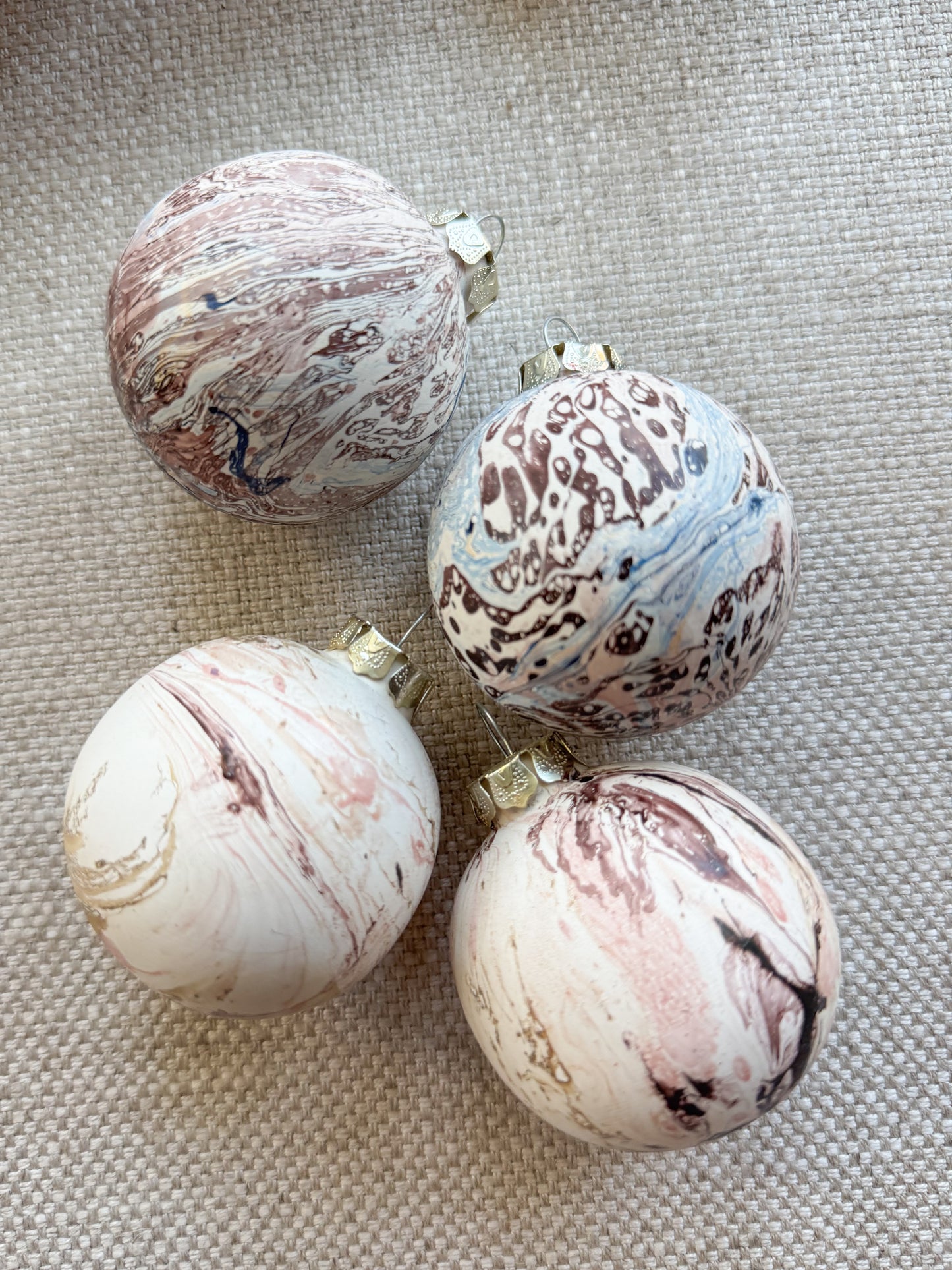 Hand Marbled Ceramic Christmas Ornament