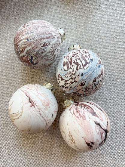 Hand Marbled Ceramic Christmas Ornament