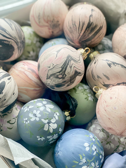 Hand Marbled Ceramic Christmas Ornament