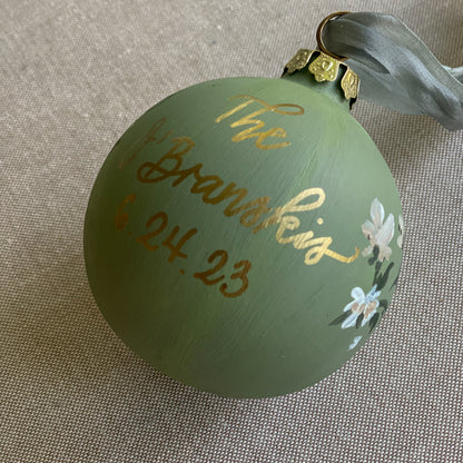 Floral Hand Painted Ceramic Christmas Ornament