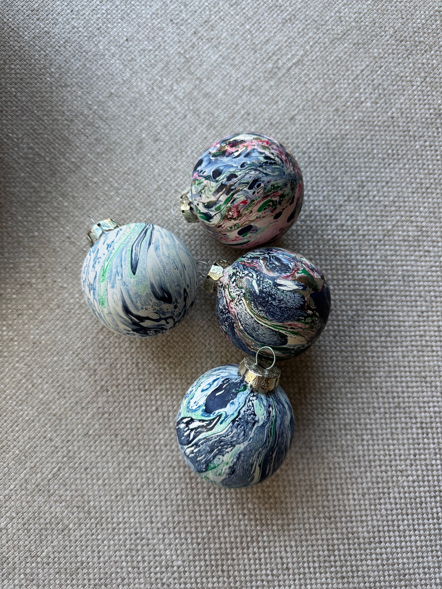 Hand Marbled Ceramic Christmas Ornament