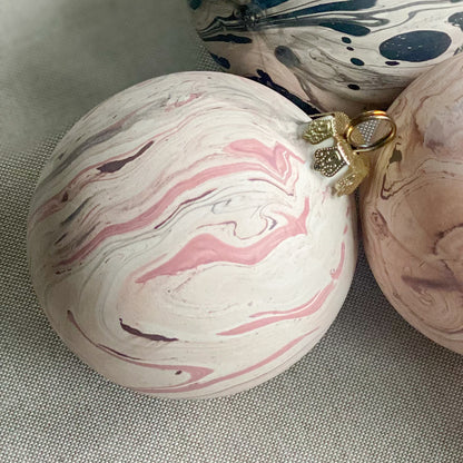 Hand Marbled Ceramic Christmas Ornament