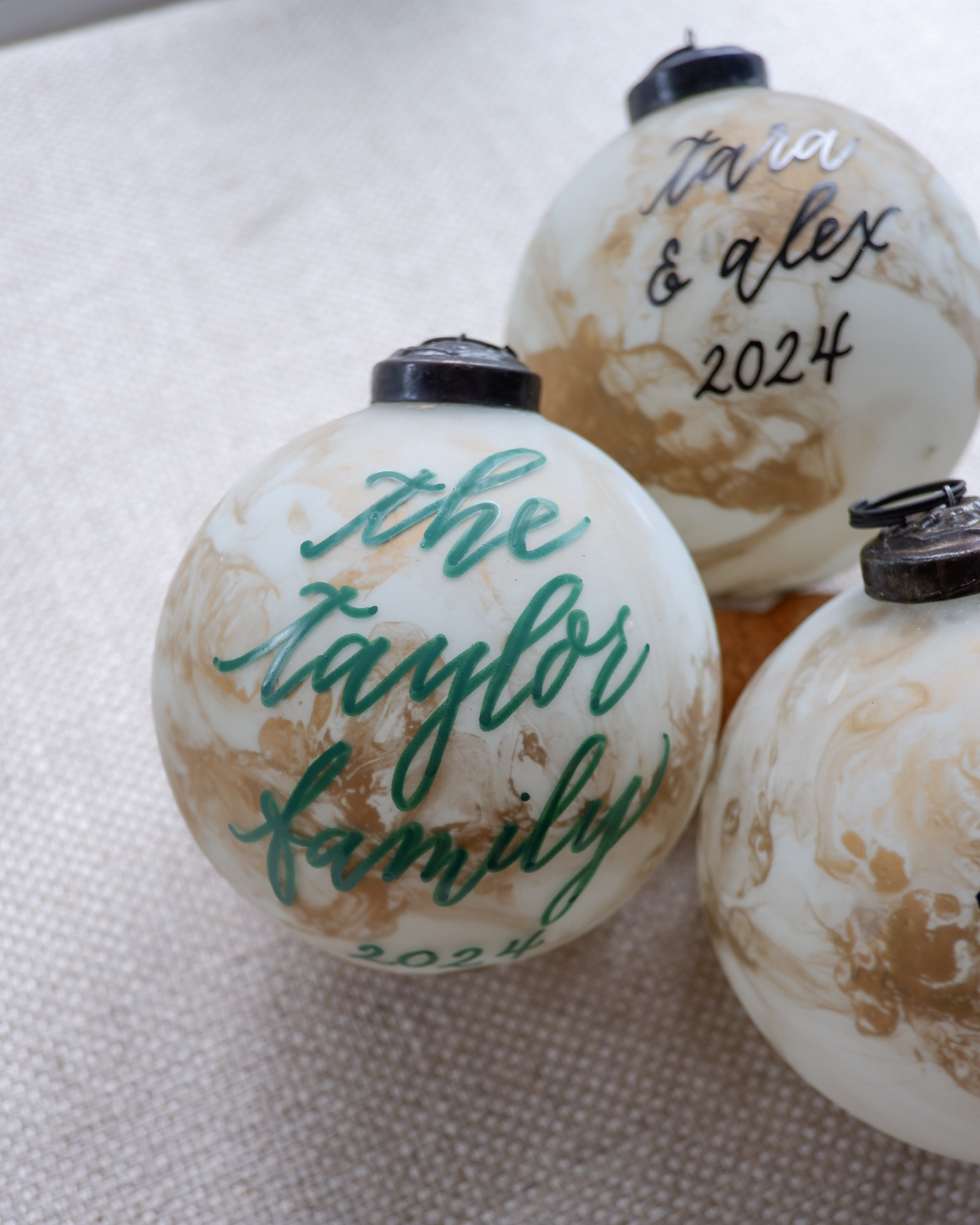 Personalized Metallic Marbled Ornament