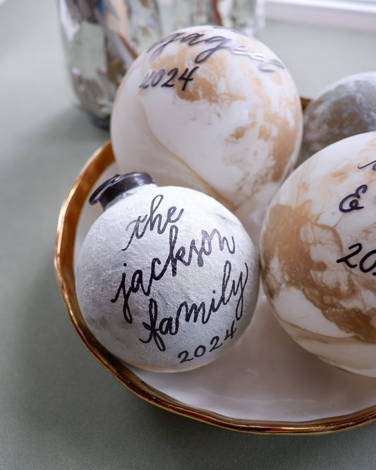 Personalized Metallic Marbled Ornament