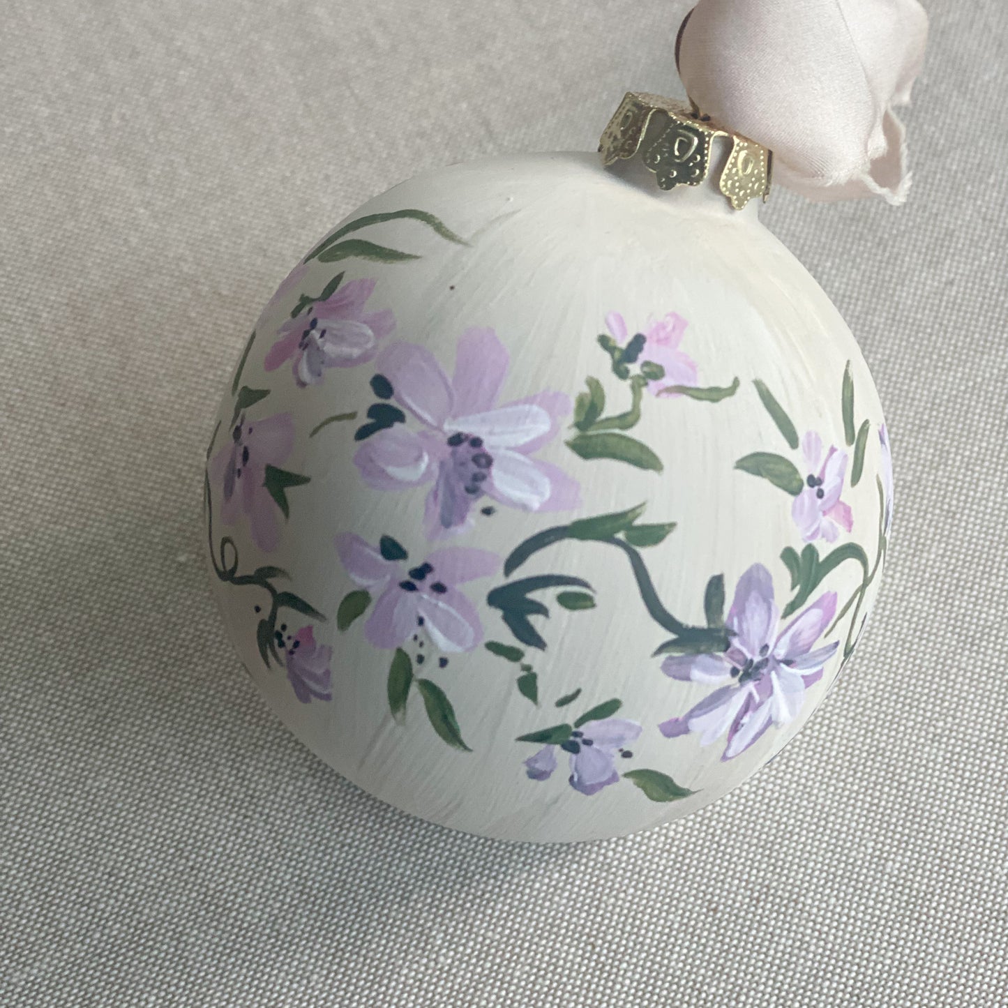 Floral Hand Painted Ceramic Christmas Ornament