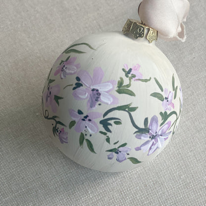 Floral Hand Painted Ceramic Christmas Ornament