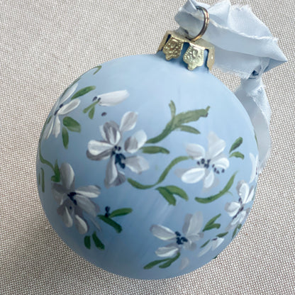 Floral Hand Painted Ceramic Christmas Ornament