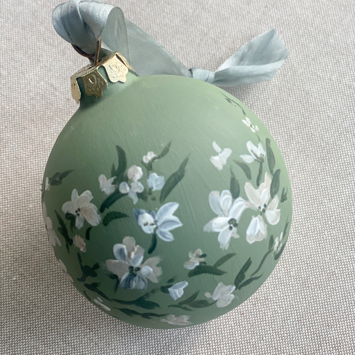 Floral Hand Painted Ceramic Christmas Ornament
