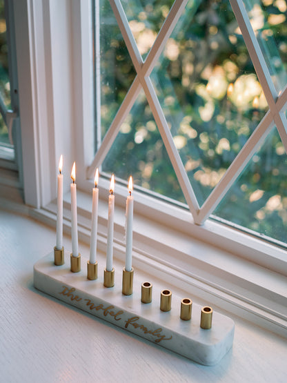 Marble and Brass Menorah