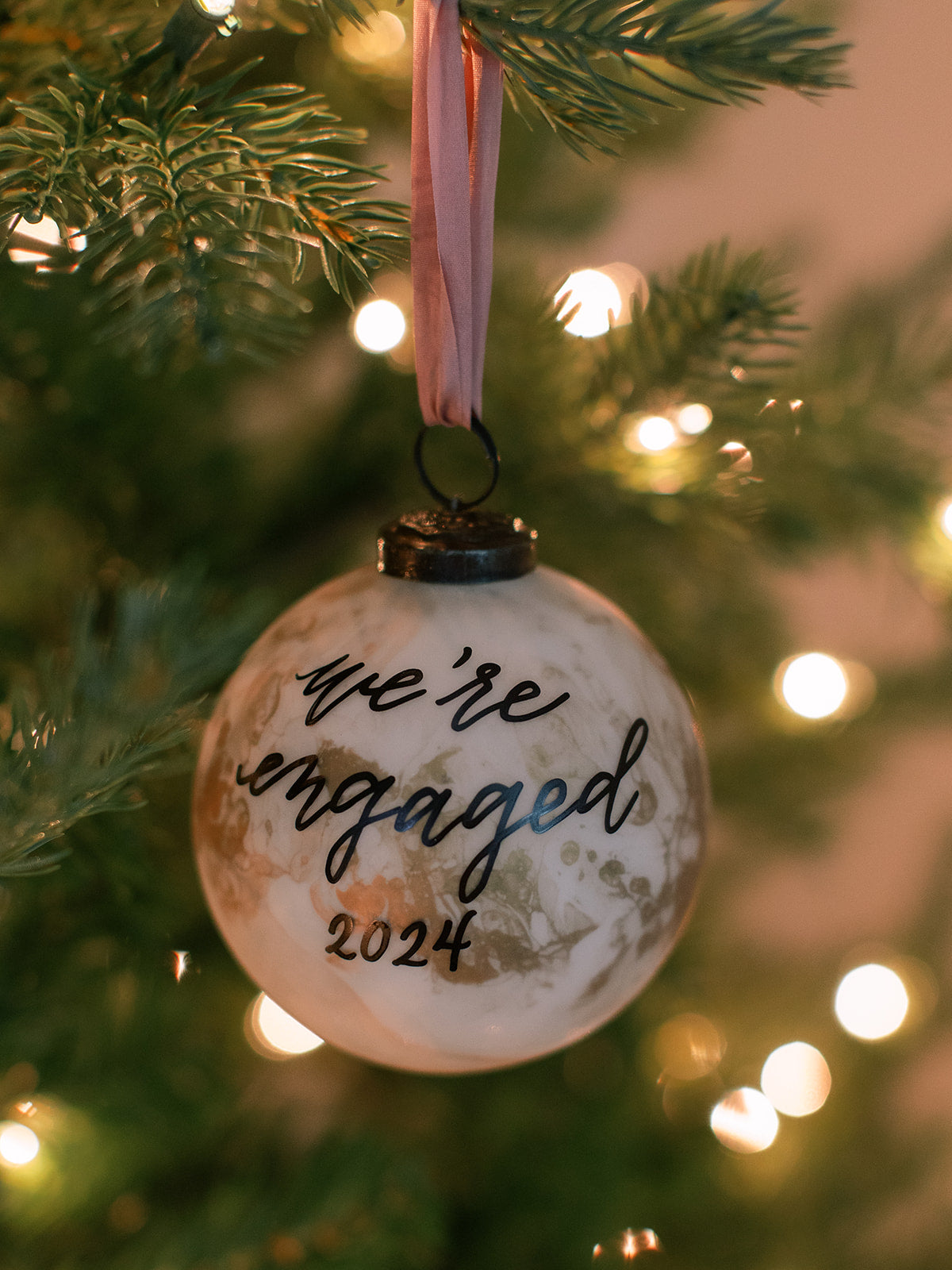 Personalized Metallic Marbled Ornament