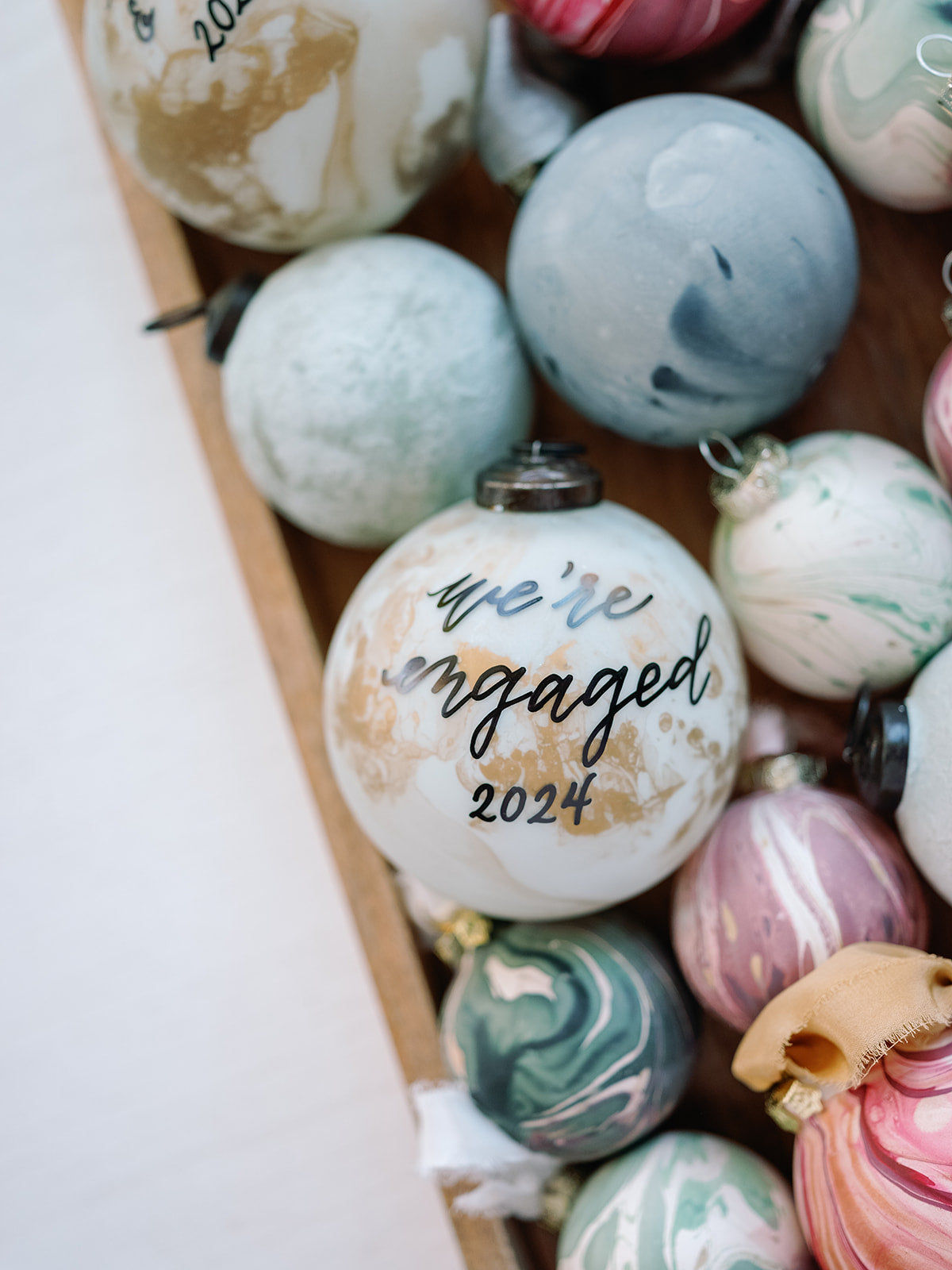 Personalized Metallic Marbled Ornament